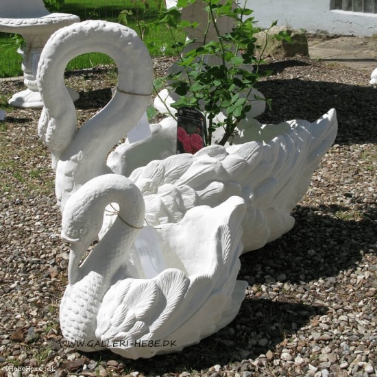 Blomster krukke i marmor formet som en Smuk Stor Svane H: 56 cm