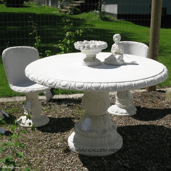 Sæt Bord og 2 stole i marmor