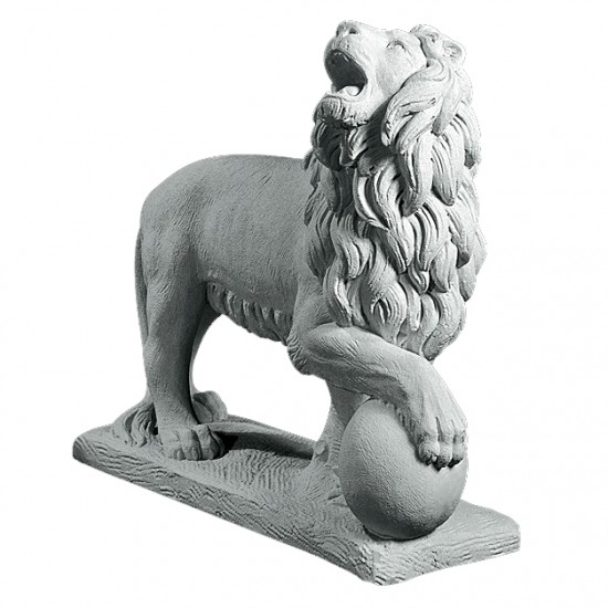 Havefigur i marmor - Stående Løve