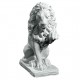Siddende Løve 67 cm Højre side - Frostsikker havefigur i marmor