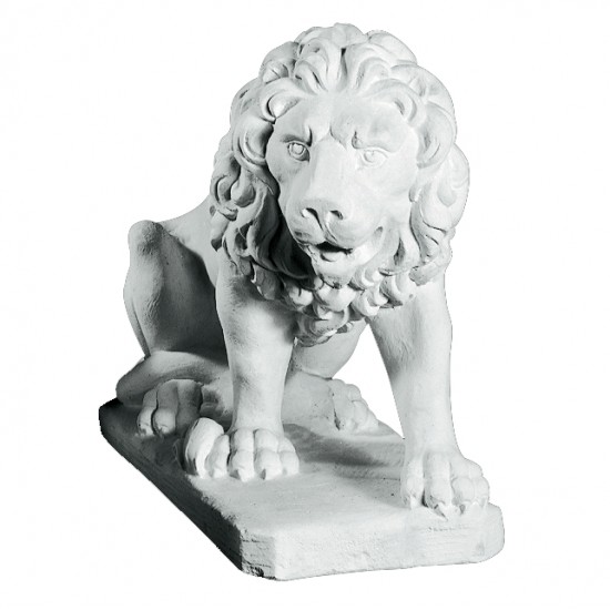 Havefigur i marmor - Stående Løve 63 cm