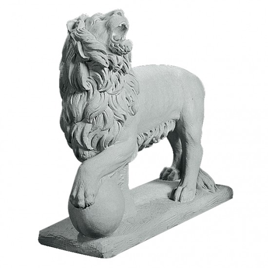Havefigur i marmor - Stående Løve 77 cm