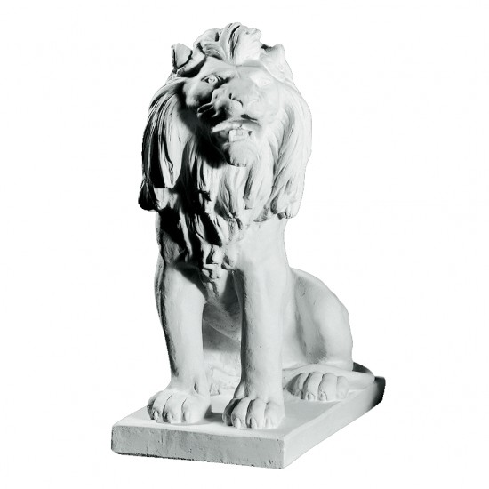 Siddende Løve i marmor venstrevendt - H94cm