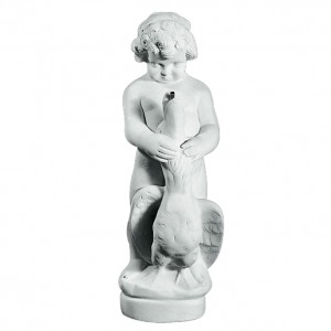 Springvandsfigur Barn med fugl Springvandsfigur Barn med fugl