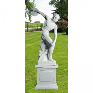 Den Græske Diskoskaster 170 cm - statue i marmor Den Græske Diskoskaster 170 cm - statue i marmor