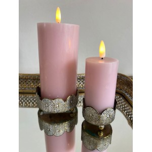 Stage til Bloklys - passer til 7 cm lys Patineret guld Stage til Bloklys - passer til 7 cm lys Patineret guld