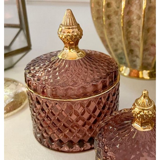 Skrin lys bordeaux med guld 14cm