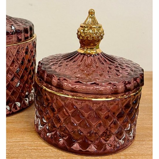 Skrin lys bordeaux med guld 9cm