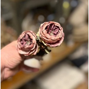 Kunstig rosengren med 2 roser rosa 33 cm Kunstig rosengren med 2 roser rosa 33 cm