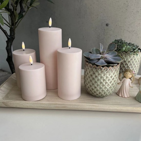 LED bloklys outdoor Lyserød 20cm