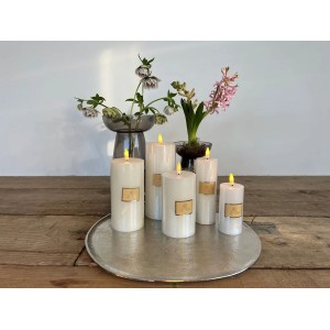 LED Bloklys 18 cm hvid med timer LED Bloklys 18 cm hvid med timer