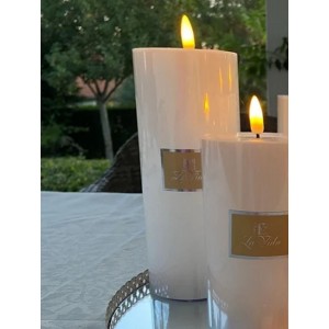 LED Bloklys 18 cm hvid med timer LED Bloklys 18 cm hvid med timer