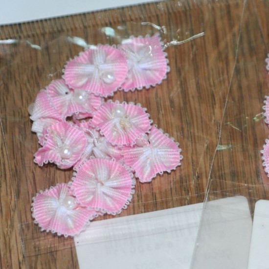 pose med små Blomster hvid-lyserød