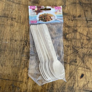 Engangs ske i træ 12 stk 16cm