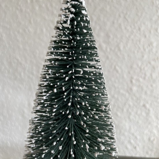 Juletræ med sne nylon H20cm
