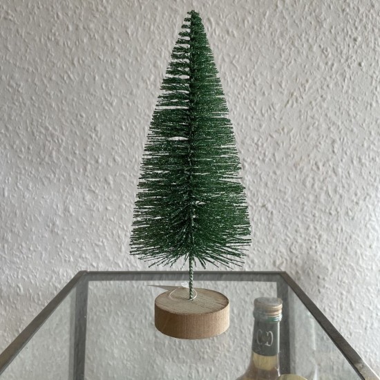Juletræ med glimmer nylon H20cm