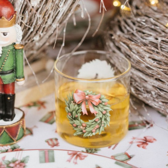 Glas med julekrans 300 ml Glas med julekrans 300 ml