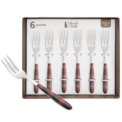 Pålægsgaffel rød med tern