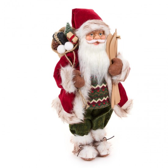 Julemand Med Ski Og Sæk 45 cm - Christmas carol