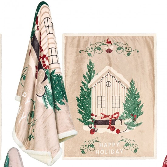 Vamset vinter plaid 130x160 cm - Holly Jolly Vamset vinter plaid 130x160 cm - Holly Jolly