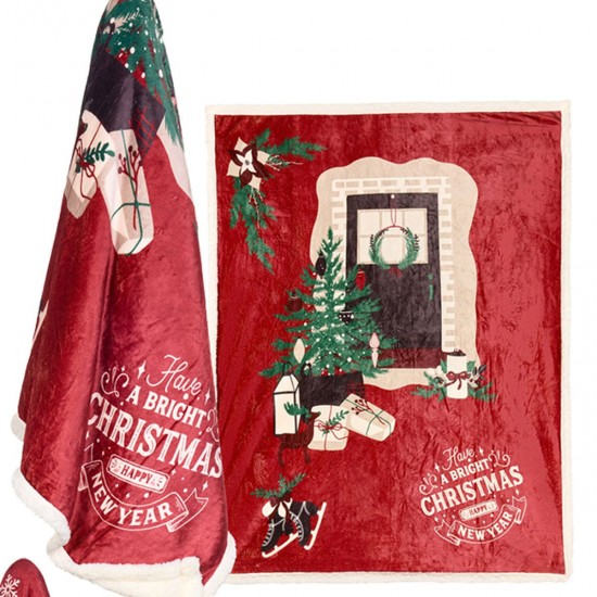 Vamset vinter plaid 130x160 cm - Holly Jolly Vamset vinter plaid 130x160 cm - Holly Jolly
