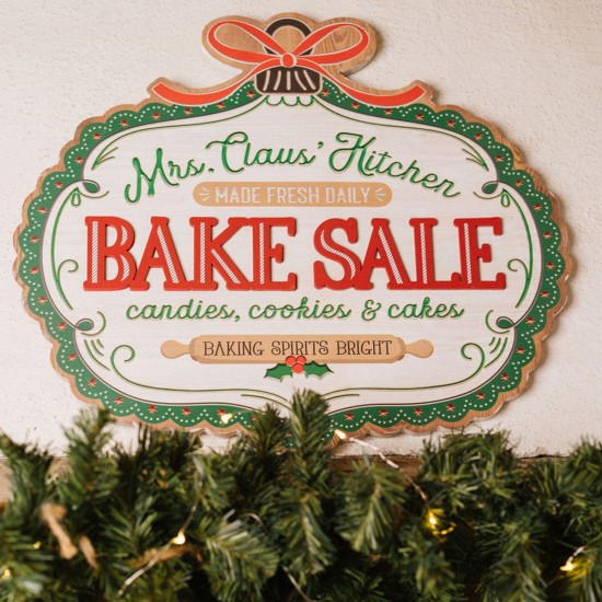 Træskilt Bake Sale 47x40 cm - Christmas carol