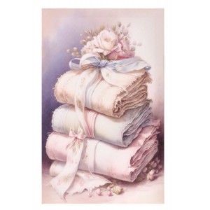 Billede på lærred Håndklæder med lyseblåt bånd 22x35 cm