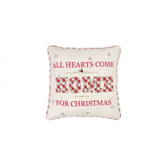 Pude med fyld Alle hearts come home 45x45 cm