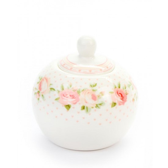 Sukkerskål porcelæn blomster ranke Annette 270 ml