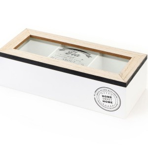 Æske med låg med 3 rum 24x10 cm - teboks Æske med låg med 3 rum 24x10 cm - teboks