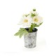 Blomst i krukke Gerbera hvid Clarissa 22 cm - kunstig blomst