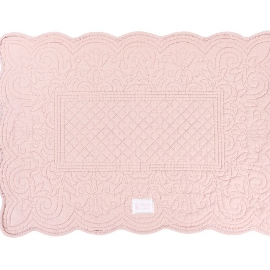 Sæt med 6 Dækkeservietter quiltet tekstil Sunday rosa 33x50 cm