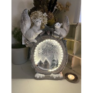 Meget stor julefigur med Egern lys 35 cm Meget stor julefigur med Egern lys 35 cm