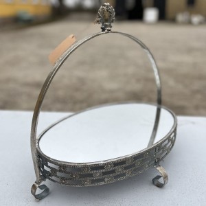 Stort Spejlfad med hank silver 45 cm Stort Spejlfad med hank silver 45 cm