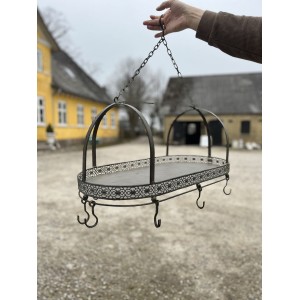Ophæng i jern med kroge 66x30cm Ophæng i jern med kroge 66x30cm