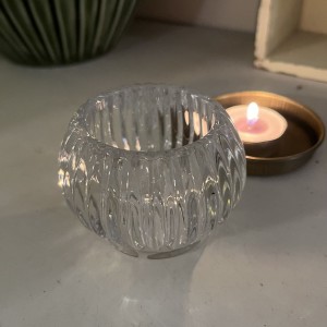Fyrfadsstage i klart glas 6 cm Fyrfadsstage i klart glas 6 cm