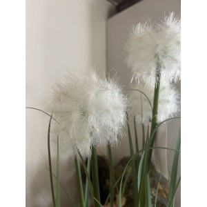 Stor kunstig busk med Allium hvid 70cm