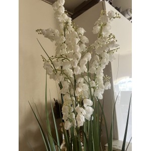 Stor kunstig busk med hvide blomster 70 cm Stor kunstig busk med hvide blomster 70 cm