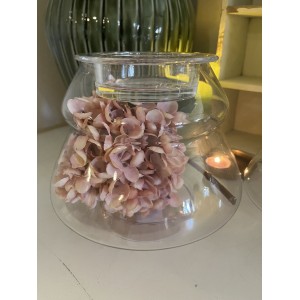 Glaskrukke med låg - til lys eller blomst 13x14cm