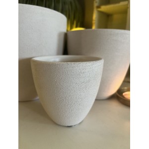 Rustik hvid krukke 9x9cm Rustik hvid krukke 9x9cm
