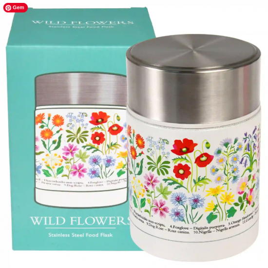 Food Container i rustfrit stål 450 ml - Wild Flowers Drikkedunk