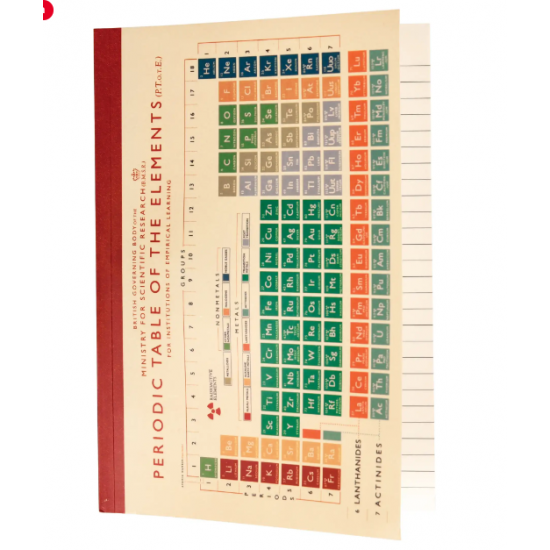 Notesbog A5 med det periodiske system på forsiden
