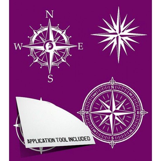Stencil 11 stk Selvklæbende - Silkscreen Nautical