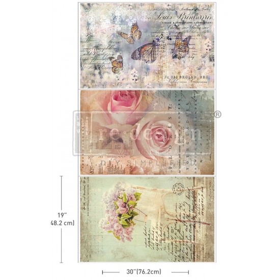 Decoupage Papir - Dreamy delights 3 ark 49.5x76cm Decoupage Papir - Dreamy delights 3 ark 49.5x76cm