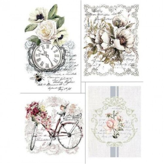 Transfer Bike'n flower 4 stk. 28cm