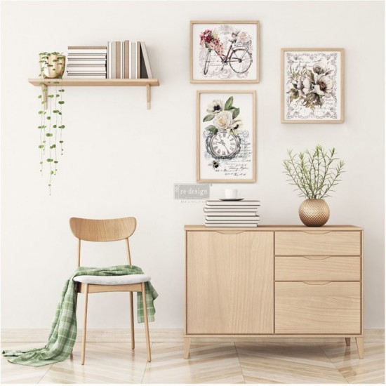 Transfer Bike'n flower 4 stk. 28cm