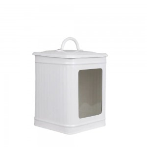 Dåse med gennemsigtig front lille Hugo white