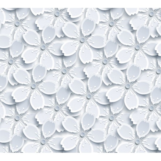 Folie Lenco deco White flowers 45cmx2m Folie Lenco deco White flowers 45cmx2m