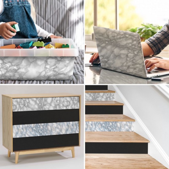 Folie Lenco deco grå marmor vaskbar 45cmx2m Folie Lenco deco grå marmor vaskbar 45cmx2m