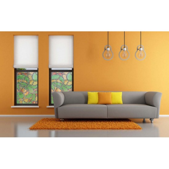Folie Lenco deco mosaik grøn-gul 45cmx2m Folie Lenco deco mosaik grøn-gul 45cmx2m